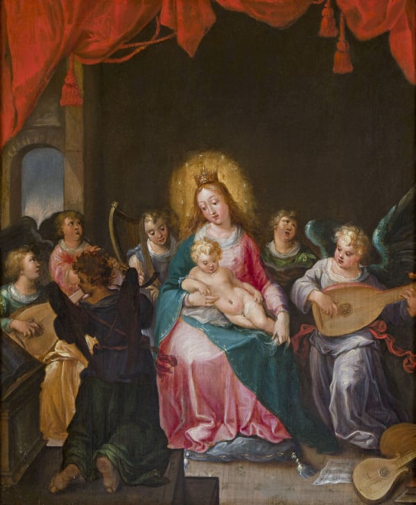 Cornelis de BAELLIEUR Virgin with Child with the Musicians Angels