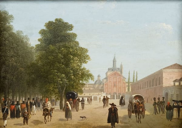 Giuseppe CANELLA The Paseo and the convent of Recoletos Madrid