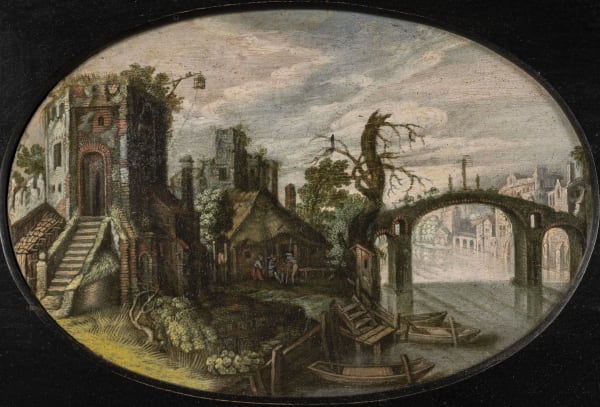 Adriaen van de VELDE 1636 - Amsterdam - 1672 Attribué Paysage fluvial