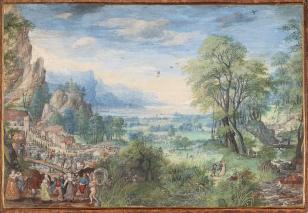 Frans BOELS. 1555 Malines - Amsterdam 1596 Allégorie de la fortune dans un vaste paysage panoramique