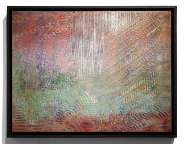 Adger Cowans (b. 1936) Untitled, 1969 Acrylic and gold powder on blue vinyl Signed and dated on verso Canvas: 13 1/2 x 18 in (34.3 x 45.7 cm) Frame: 14 5/8 x 19 in (37.1 x 48.3 cm)