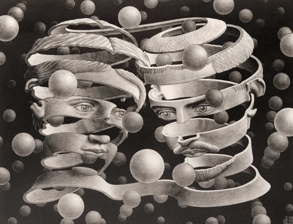 M. C. Escher Bond of Union, 1956, Lithograph