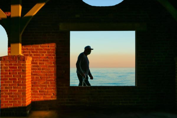 Elderly Man with Cane, Compo Beach, Westport, CT, 2020, Archival pigment print