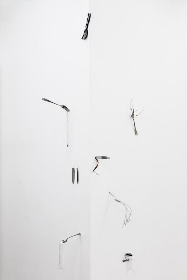 Natalia Janula Attachment Styles, 2025 Silver stainless steel, chains, rubber, pvc, faux eyelashes Variable