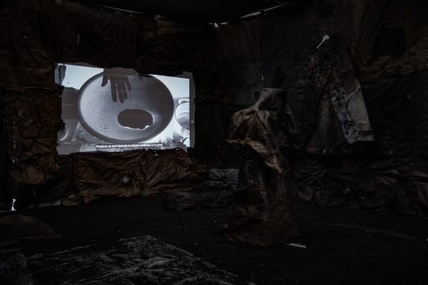 Installation View of Mouhcine Rahaoui's installation as part of his solo exhibition at AFIKARIS Gallery in Paris. Studio Vanssay