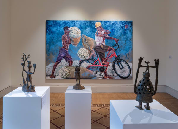 Exhibition View AFIKARIS Gallery at 1-54 London featuring Jean David Nkot and Hervé Yamguen