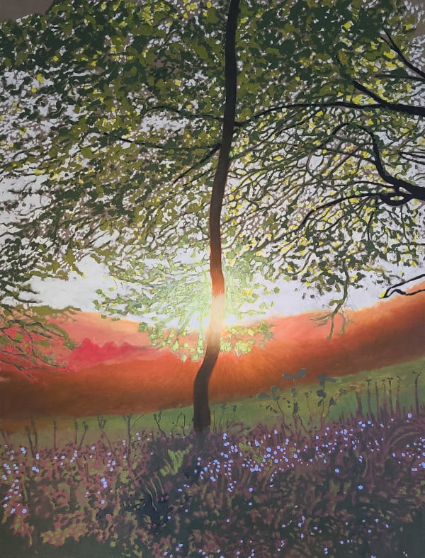 Kit Glaisyer, A young tree on Lewesdon Tree 200 x 150 cm