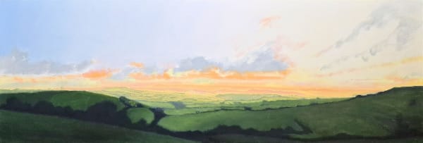 Kit Glaisyer, Mid-summer's on Eggardon Hill 120x40cm