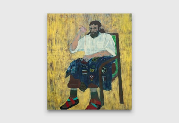 Justin Williams There was a glittery beaded ninja turtle, it was the finest gift I had ever received, 2023 Oil, acrylic and pigment on canvas 153 x 134.5 cm 60 1/4 x 53 in