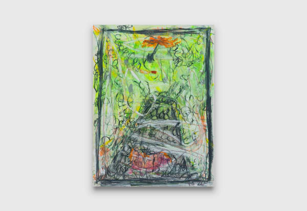 Yirui Jia Waiting Room, 2022 oil sticks, colour pencil and charcoal on paper 30.5 x 23 cm 12 x 9 in