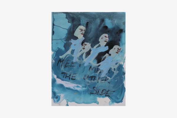 Renée Estée Sad waters, different oceans, secret fires 29, 2023 Oil paint, oil bar, wax, charcoal on paper. 35.5 x 28 cm 14 x 11 in