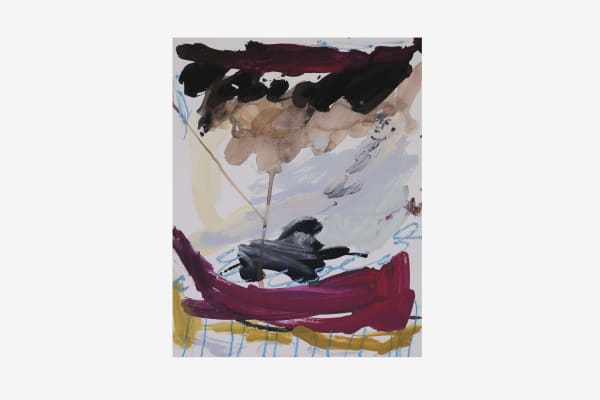 Renée Estée Sad waters, different oceans, secret fires 30, 2023 Oil paint, oil bar, wax, charcoal on paper. 35.5 x 28 cm 14 x 11 in