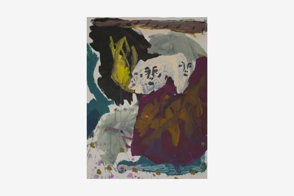 Renée Estée Sad waters, different oceans, secret fires 32, 2023 Oil paint, oil bar, wax, charcoal on paper. 60.5 x 45.5 cm 23 7/8 x 17 7/8 in