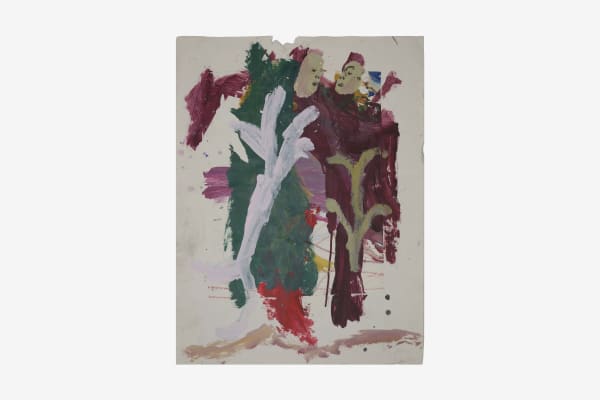 Renée Estée Sad waters, different oceans, secret fires 35, 2023 Oil paint, oil bar, wax, charcoal on paper. 60.5 x 45.5 cm 23 7/8 x 17 7/8 in