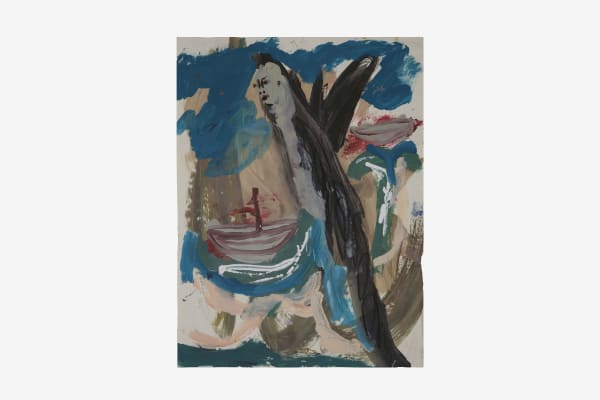 Renée Estée Sad waters, different oceans, secret fires 36, 2023 Oil paint, oil bar, wax, charcoal on paper. 60.5 x 45.5 cm 23 7/8 x 17 7/8 in