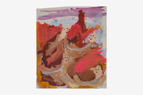 Renée Estée Sad waters, different oceans, secret fires 43, 2023 Oil paint, oil bar, wax, charcoal on paper. 52.8 x 45.5 cm 20 3/4 x 17 7/8 in