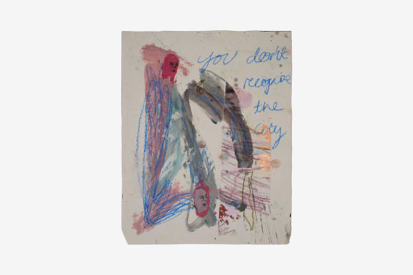 Renée Estée Sad waters, different oceans, secret fires 45, 2023 Oil paint, oil bar, wax, charcoal on paper. 57 x 45.5 cm 22 1/2 x 17 7/8 in