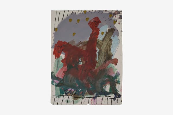 Renée Estée Sad waters, different oceans, secret fires 46, 2023 Oil paint, oil bar, wax, charcoal on paper. 60.5 x 45.5 cm 23 7/8 x 17 7/8 in