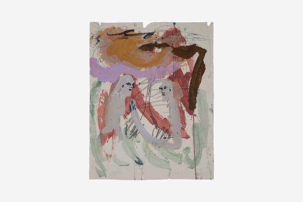 Renée Estée Sad waters, different oceans, secret fires 47, 2023 Oil paint, oil bar, wax, charcoal on paper 57 x 45.5 cm 22 1/2 x 17 7/8 in