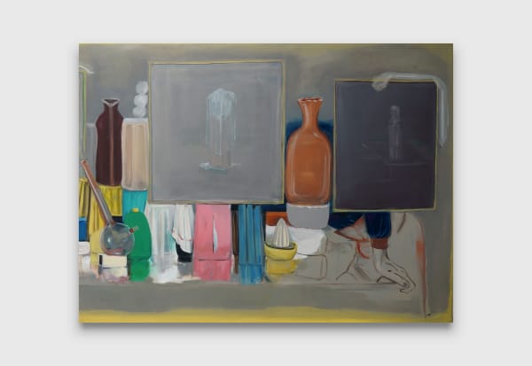 Jelena Telecki Still life, 2019 oil on linen 122 x 214 cm 48 x 84 1/4 inches