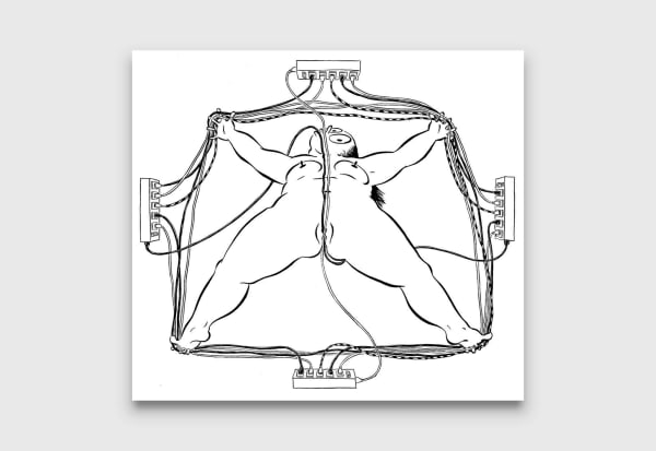 Ebecho Muslimova Fatabe Cords Organized, 2015 ink on paper 23 x 30.5 cm