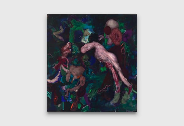 Nick Modrzewski Ushers in the Thicket, 2023 Acrylic on Canvas 172cm x 158cm 67 3/4 x 62 1/4 inches