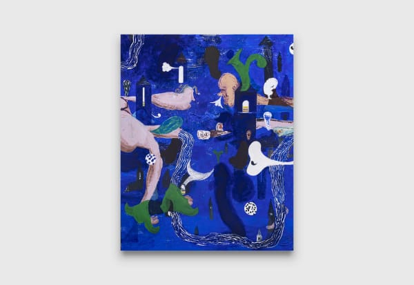 Nick Modrzewski Tribunal, 2022 acrylic on board 153 x 123 cm (framed) 60 1/4 x 48 7/16 inches (framed)