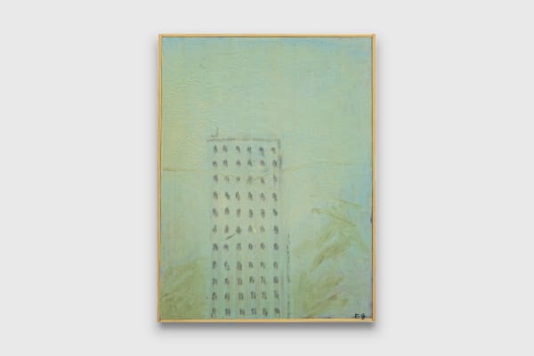 Eiko Groschl Verschwindendes Haus, 2021 oil on board 40 x 29.8 cm 15 3/4 x 11 3/4 in