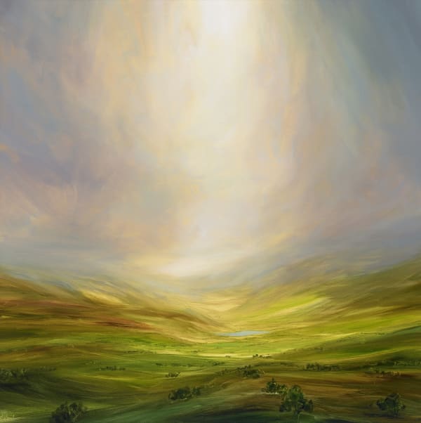 Harry Brioche Lighting the Way Oil on board 24 x 24 "