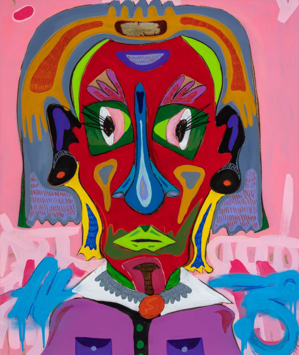 Thembalethu Manqunyana Goddess Mixed media on paper 40 x 33 "