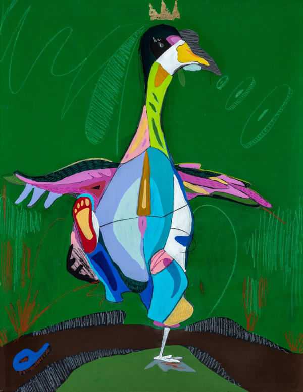 Thembalethu Manqunyana Move Forward Mixed media on paper 51 x 39 "