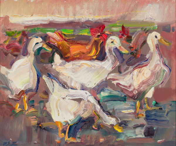 James Fullarton Ducks Oil on board 10 x 12 "