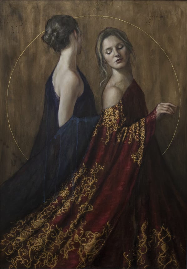 Stephanie Rew Silent Voices Mixed media and gold leaf on paper 31.5 x 23.5 " 80 x 60 cm