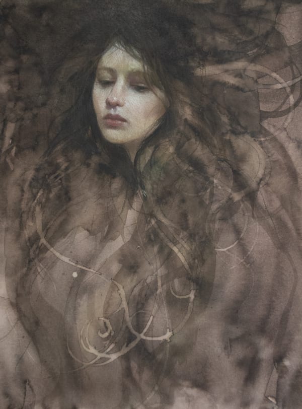 Stephanie Rew Siren Song Study Pastel and ink on paper 12.5 x 9.5 " 32 x 24 cm