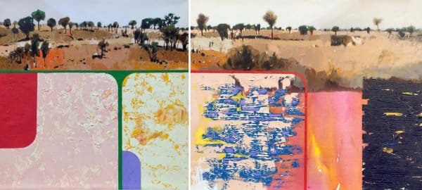 KNP - Letaba Oil on canvas 39 x 39 " and KNP - Letaba II Oil on canvas 39 x 47 "
