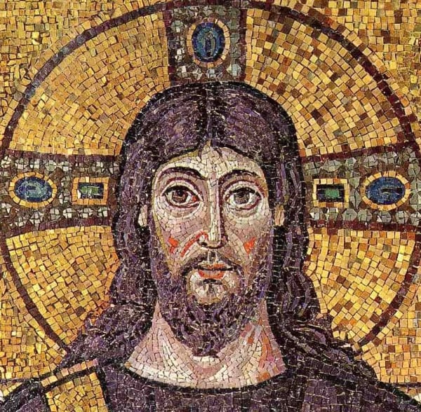 Mosaic of Jesus (detail), 6th century. The Sant'Apollinare Nuovo, Ravenna