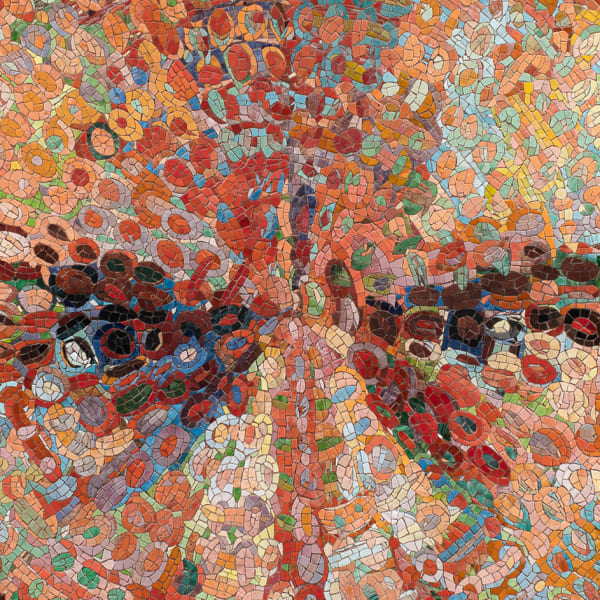 Chuck Close. Lucas / Mosaic, 2019 (details) © Gary Tatintsian Gallery and the artist