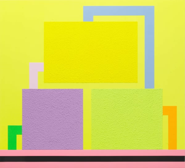Peter Halley 24 Frames, 2017 Acrylic, day-glo acrylic, Roll-a-Tex on canvas 211 × 232 × 10 cm