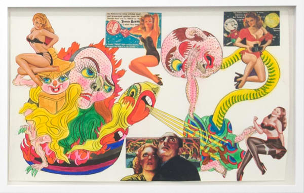 Keiichi Tanaami The Catalogue of Eccentricity Series – Part 22, 2017 Colored pencil and paper collage on paper 45,5 × 74 cm