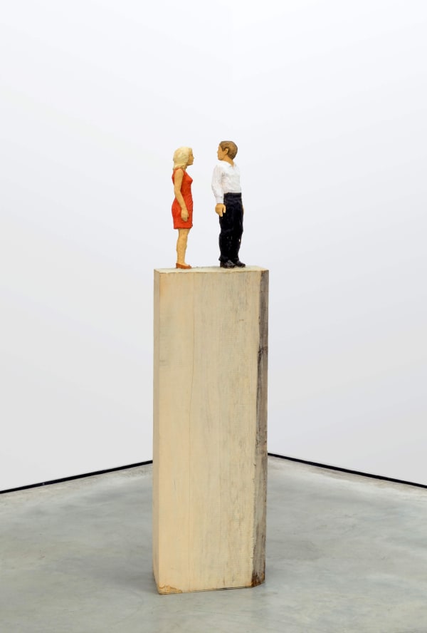 Stephan Balkenhol Couple, 2007 Wawa-wood, pigment 170 x 40.5 x 30 cm