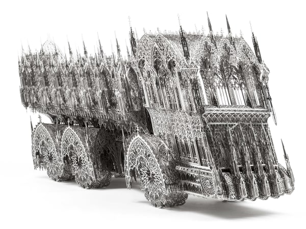 Wim Delvoye Slanted Dump Truck, 2012 Laser-cut stainless steel 140 x 40 x 60 cm