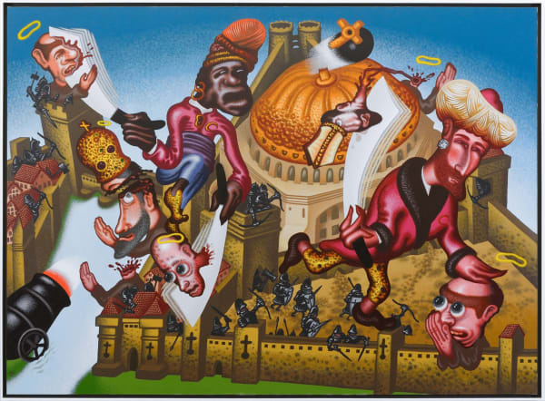 Peter Saul Fall of Constantinople (1453 A.D.), 2004 Acrylic on canvas 198 x 274 cm