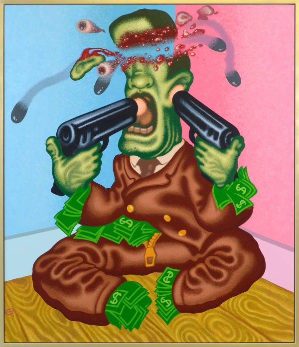 Peter Saul Wall Street Suicide, 2012 Acrylic on canvas 178 × 152 cm