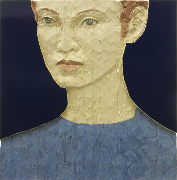 Stephan Balkenhol Portrait of a woman, 2010 Wood, acrylic 60 x 60 x 2 cm