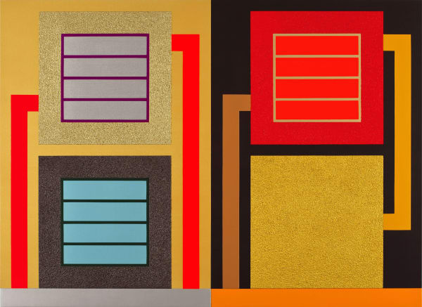 Peter Halley Tangled, 2010 Acrylic, day-glo acrylic, metallic and pearlescent acrylic, and Roll-a-Tex on canvas 230 x 315 x 9,8 cm