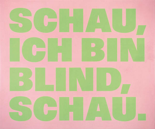 Remy Zaugg Schau Ich Bin, Blind, Schau, 2002 Enamel Car paint 220 x 220 cm
