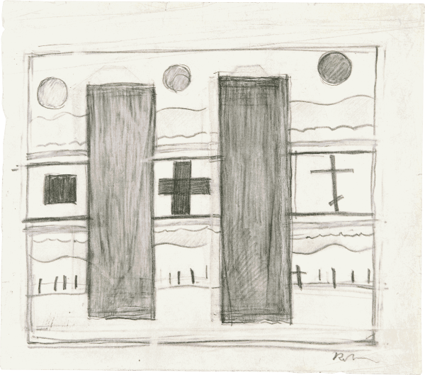Kasimir Malevich Cross square circle and grave, 1930’s Paper, pencil 21.2 x 23.8 cm