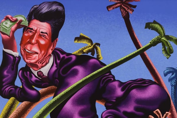 Peter Saul — ‘Ronald Reagan in Grenada’, 1984 © Hall Collection and the artist