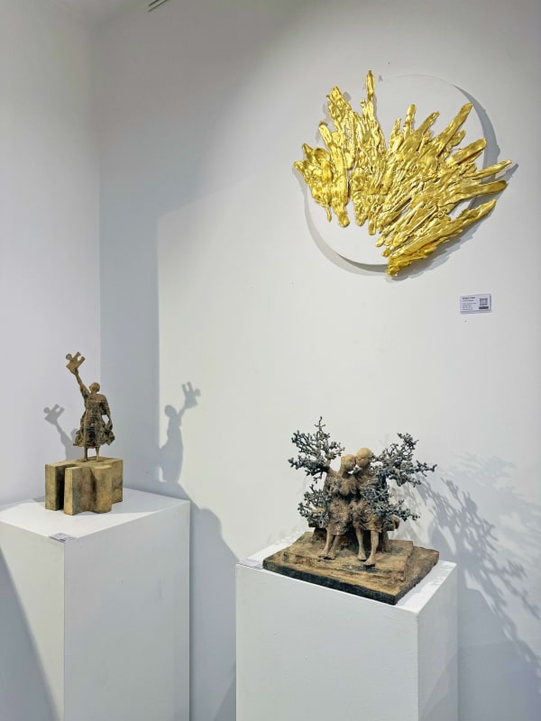 Boy Sculpture Lieven D Haese Gold Leaf Painting Yuiko Rayka Art Yi Gallery Brussels