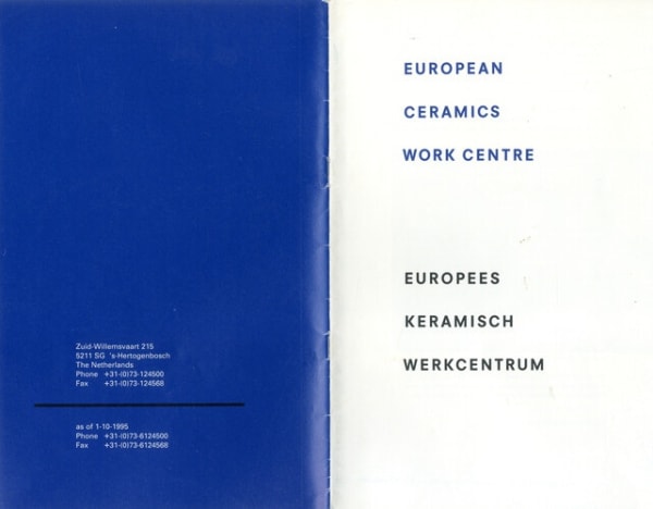 Brochure from 1996, an ephemera from Mukherjee’s residency at EKWC.